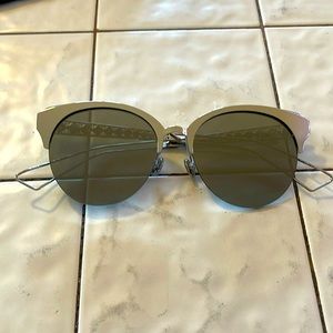 Dior “Drama Club” white silver mirrored sunglasses